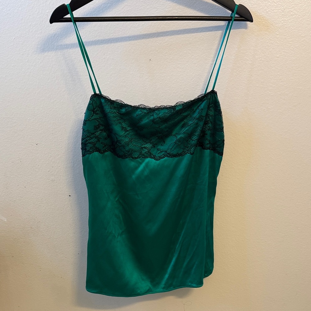 D&G Emerald Green Camisole with Black Lace